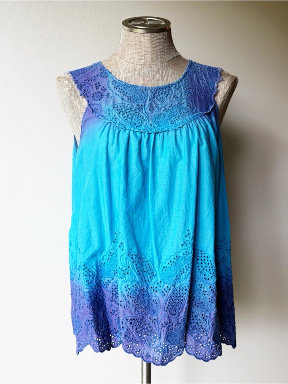 Calypso Blue and Purple Ombré Top